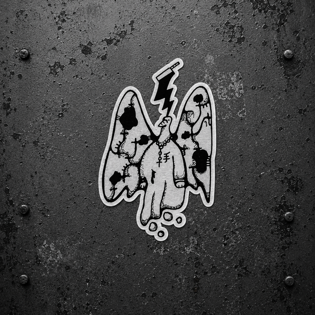 Y¥ "Ghoul Bird" Kiss-Cut Vinyl Fragment ( Indie Sticker )