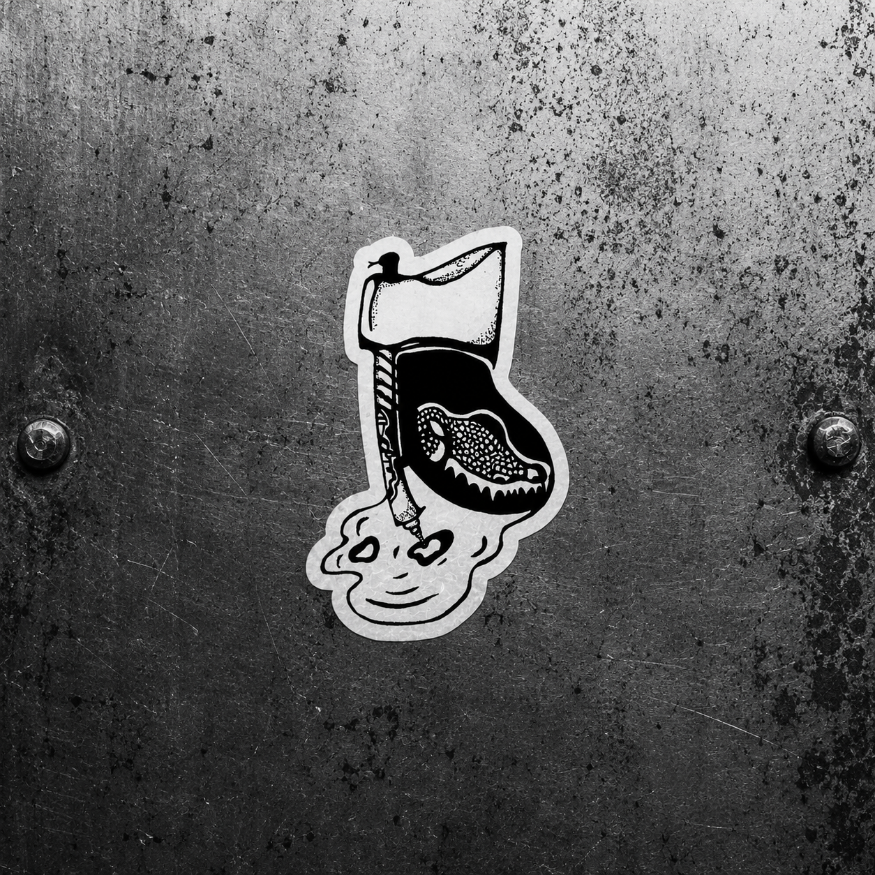Y¥ “Swamp Cleaver” Kiss-Cut Vinyl Fragment ( Indie Sticker )